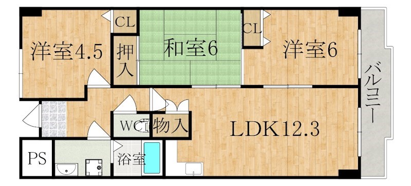 プライムヒルズ 302号室 間取り