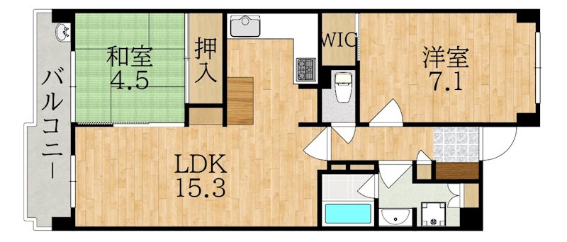 学園前パークスイーツ丘ノ邸 403号室 間取り