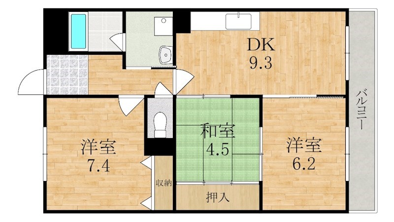 パラシオ竹内 203号室 間取り