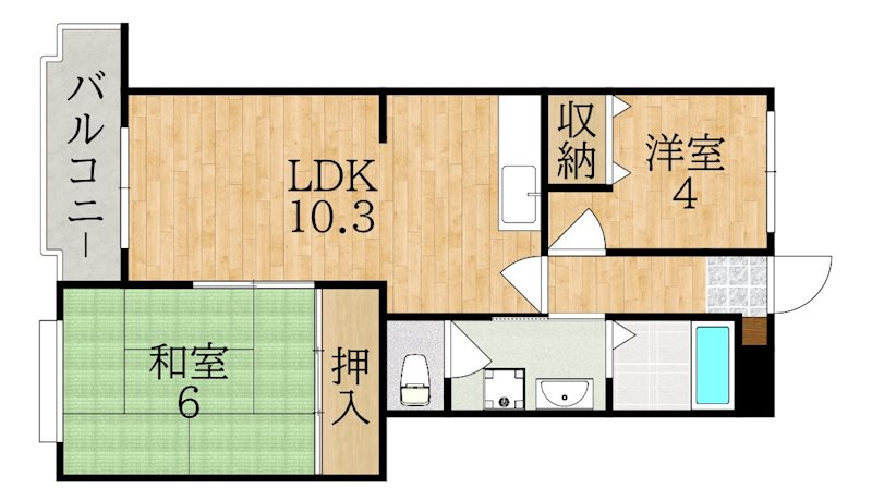 エスポワール学園前Ⅱ 302号室 間取り
