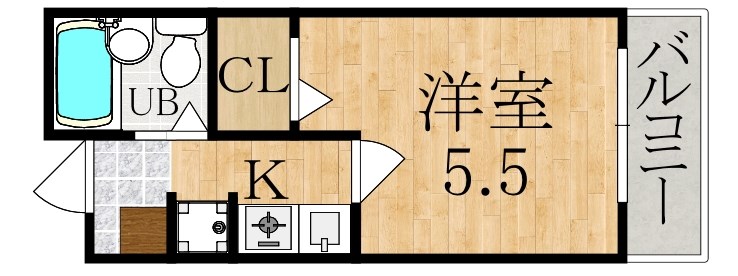 パインリーフ天理 607号室 間取り