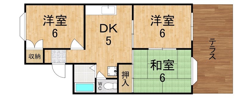 モンメゾンいかるが 102号室 間取り