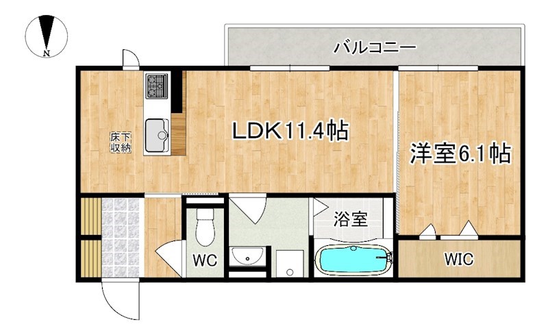 楓　A棟 103号室 間取り