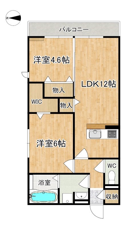 楓　A棟 301号室 間取り