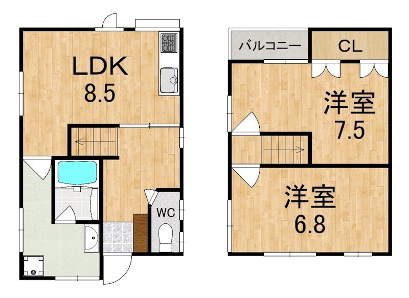 斑鳩町興留東1丁目戸建 間取り図