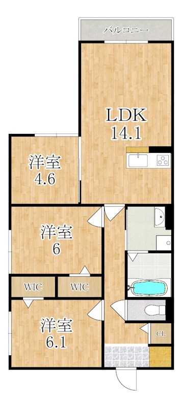 トゥールモンド上品寺 301号室 間取り