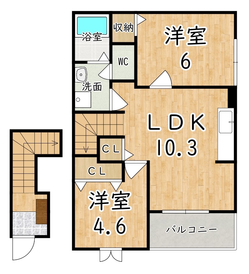 ロワール今里 202号室 間取り