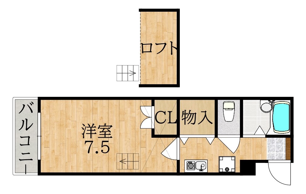 エル・エール学園前 106号室 間取り