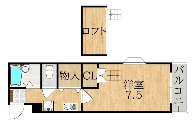 エル・エール学園前 201号室 間取り