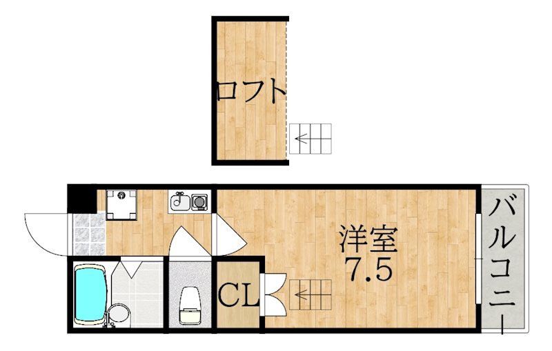 エル・エール学園前 303号室 間取り