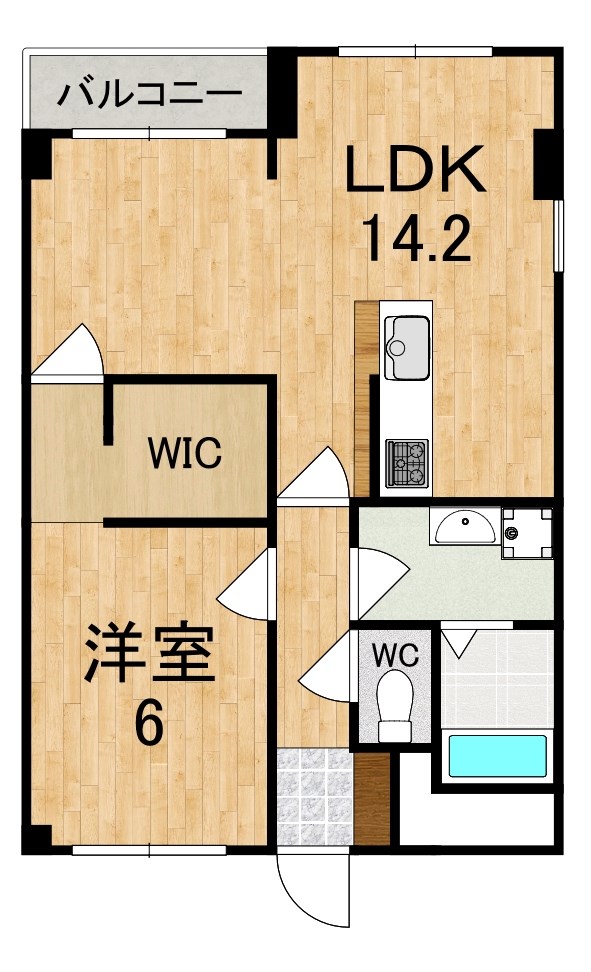 サンローゼ竜田川 208号室 間取り