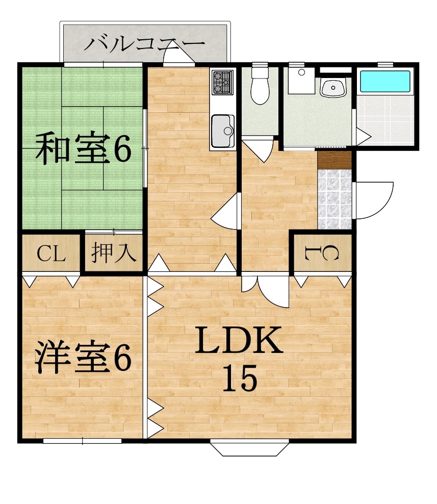 サンパティーク 208号室 間取り