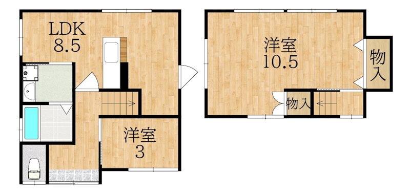 岡田貸家 間取り図