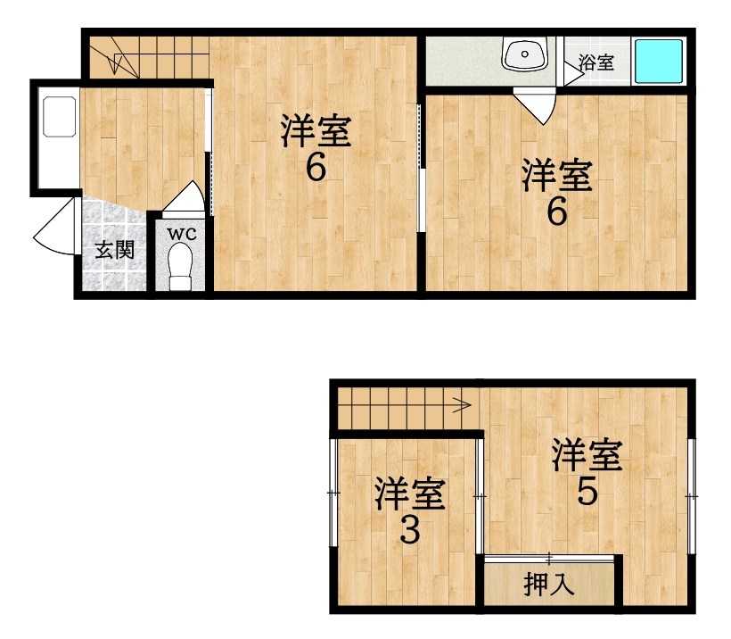 大和郡山市高田町テラスハウス 間取り