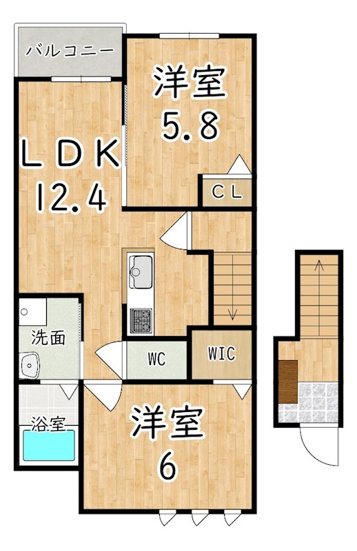 ヴァンセット　アムールⅡ 202号室 間取り