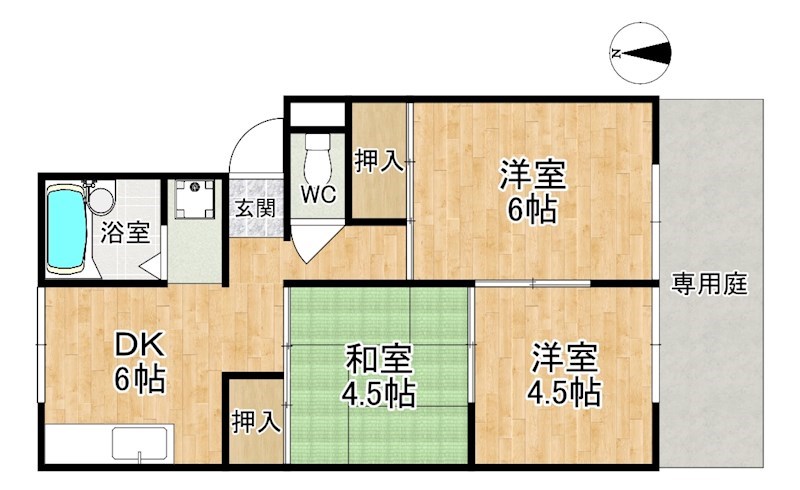 サニーハイツ朝日ヶ丘A 103号室 間取り