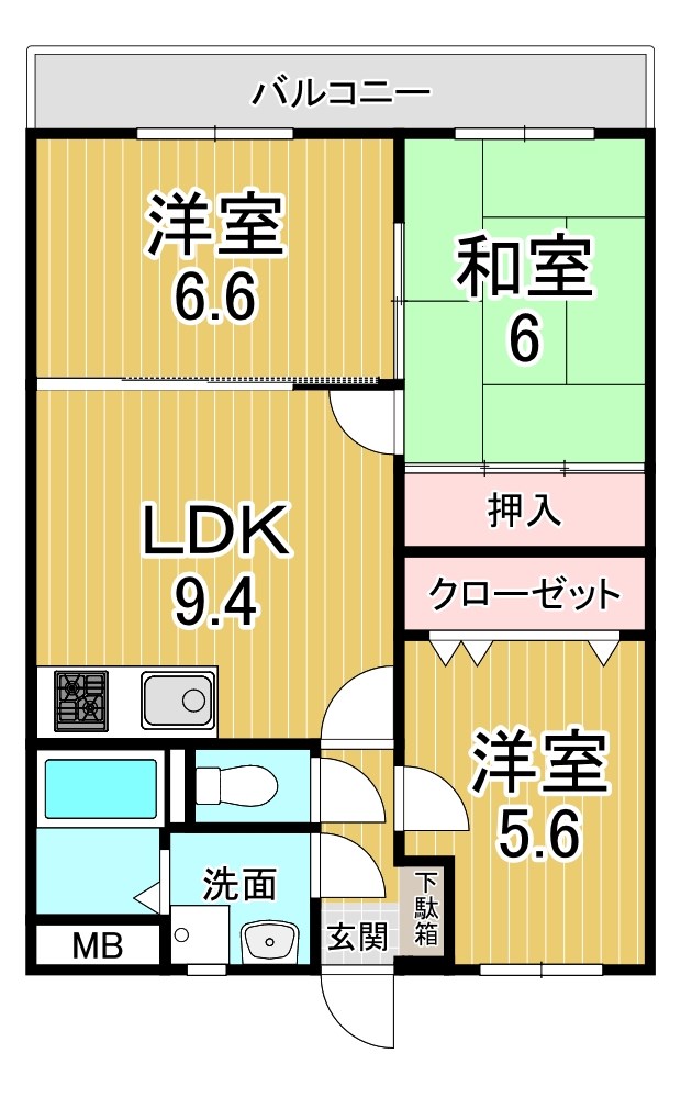 グランデール式島 間取り図