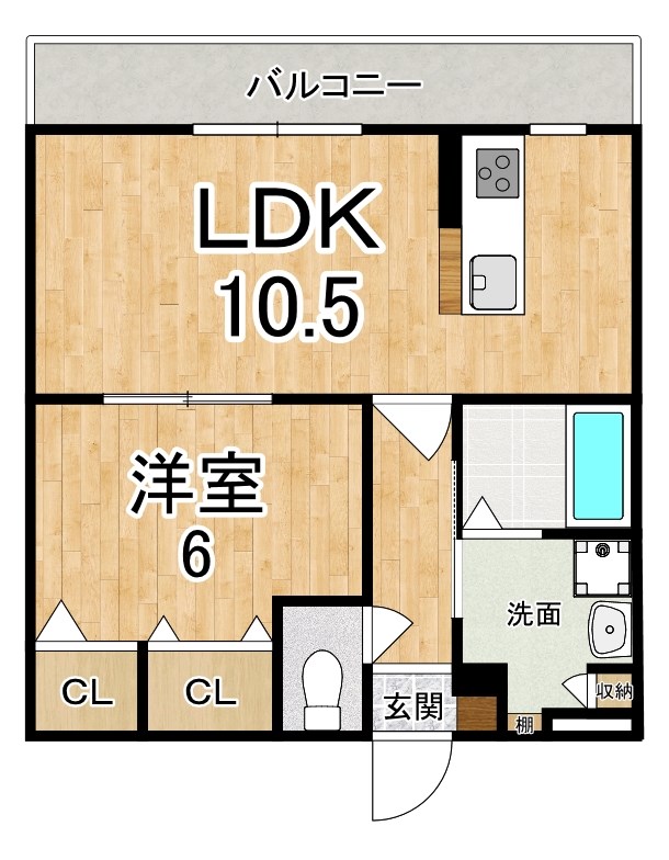 結充Immeuble　B館 105号室 間取り