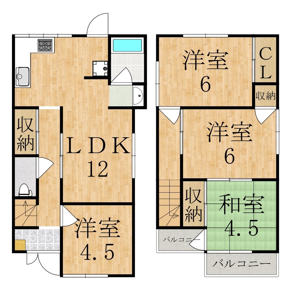 生駒市壱分町戸建テラス 1号室 間取り