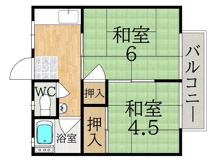 鳩マンション 205号室 間取り