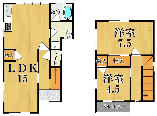 六条西3丁目戸建 間取り図