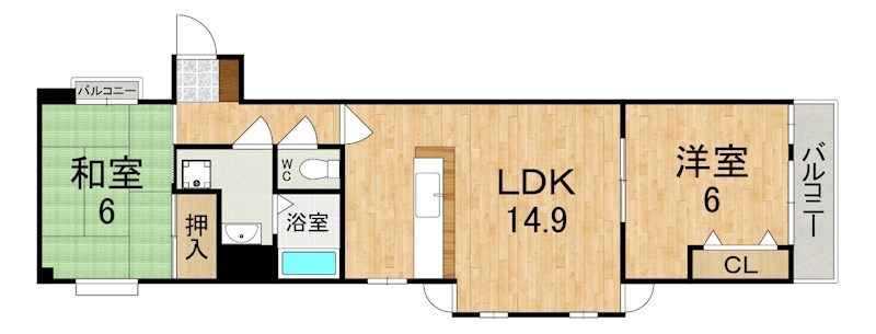 エスポワール三郷 203号室 間取り