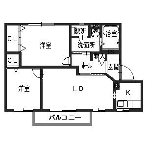 パークヒル　Ｂ棟 202号室 間取り