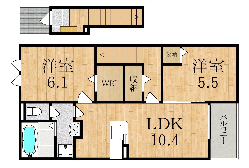 ベルソレイユⅠ 206号室 間取り