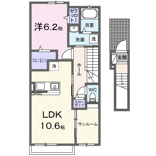 ベルソレイユⅡ 間取り図