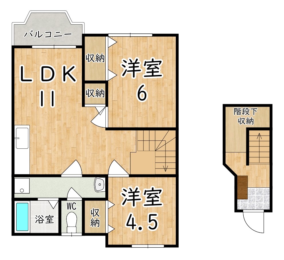 アムールⅡ 205号室 間取り