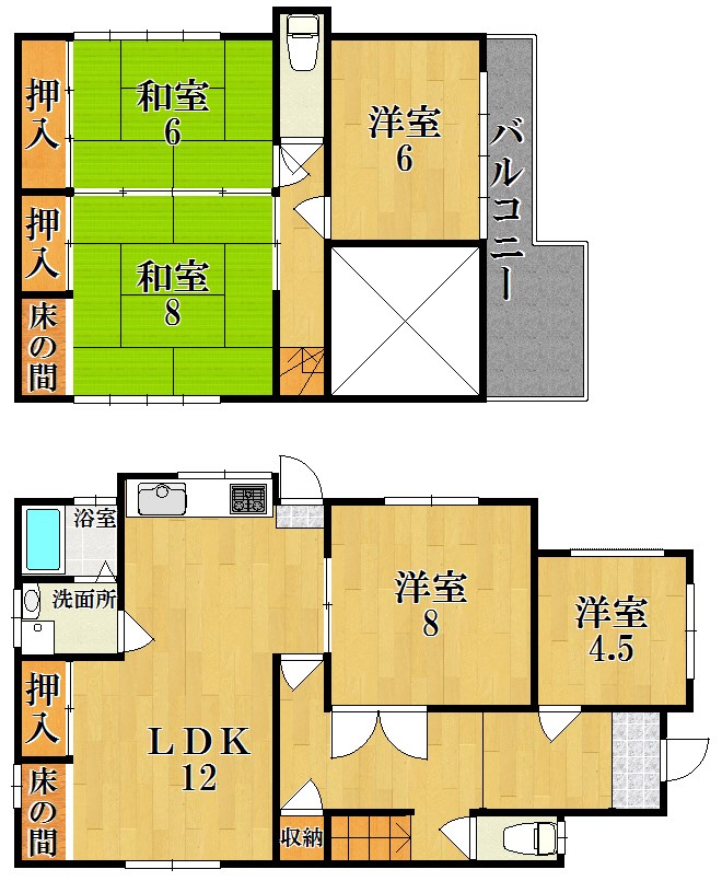 押熊町戸建 間取り