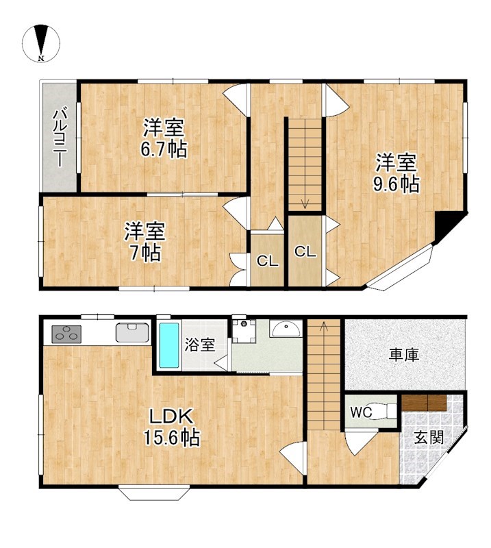 奈良市東九条町戸建 間取り図