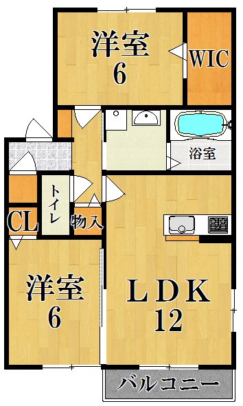 セレーノみあと 201号室 間取り