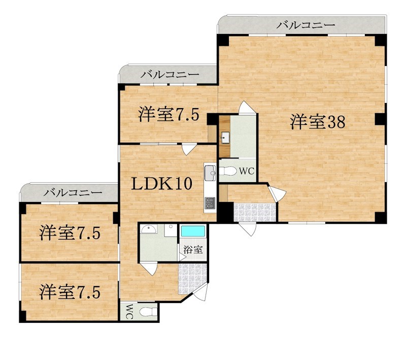 Toujours生駒EST 205号室 間取り