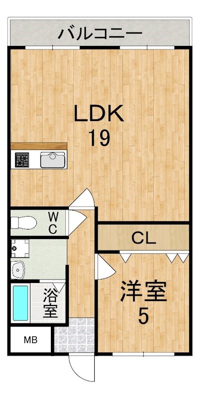 川由ビル 802号室 間取り