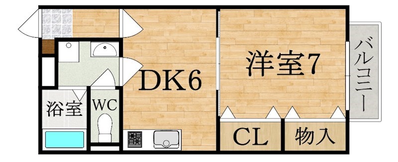 リビングタウン南八木 206号室 間取り