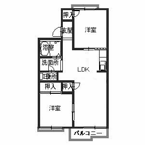 ハイタウニィ 201号室 間取り