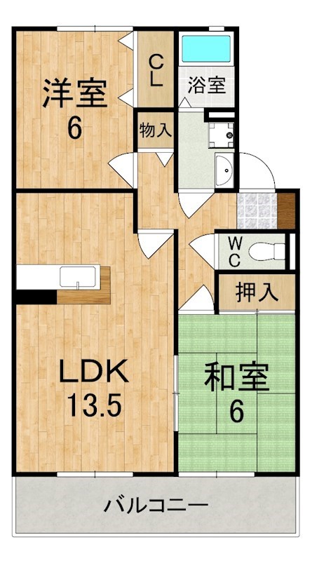 グリーンヴィレッジあいＢ棟 間取り図