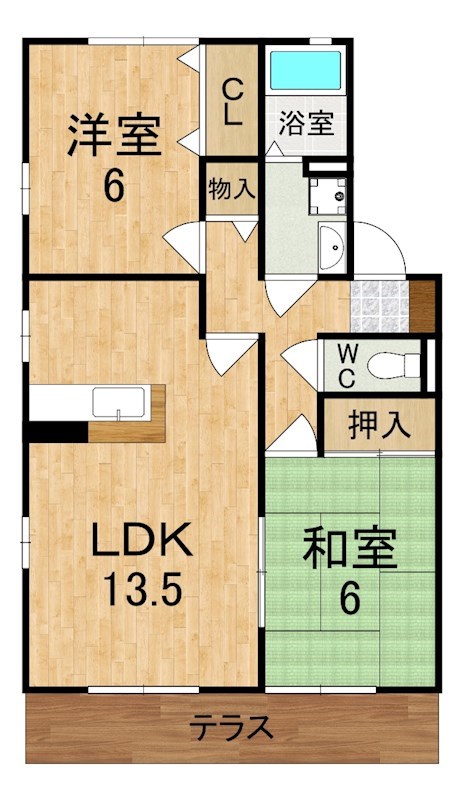 グリーンヴィレッジあいＣ棟 間取り図