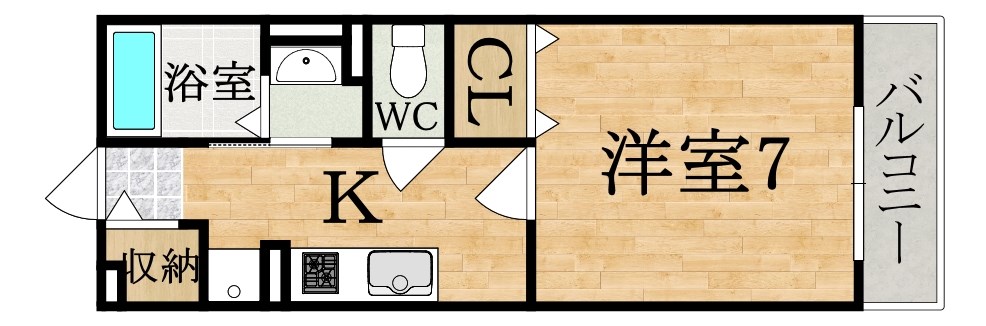 コメンサール 201号室 間取り