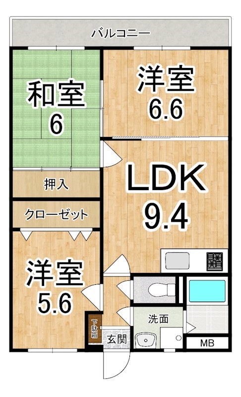 グランデール式島 間取り図