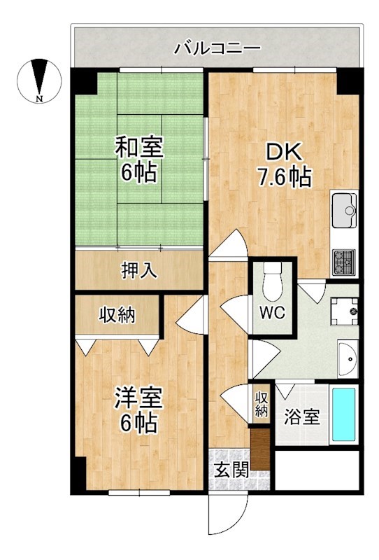 メープルコート中村Ⅰ 304号室 間取り