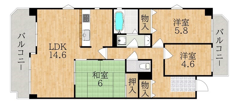 ＣＥＲＥＳ学園前 501号室 間取り