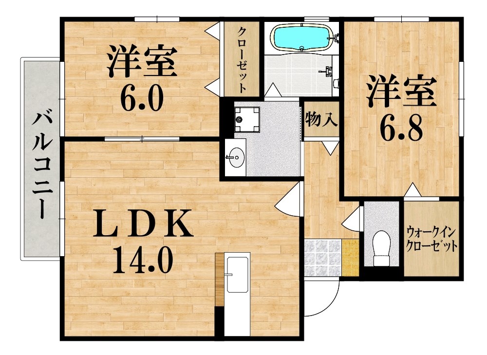 リビングタウン高山台  C202号室 間取り