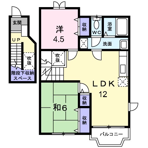 ヴィラージュみむろB 201号室 間取り