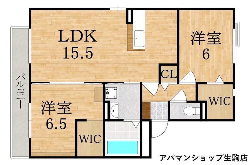 リビングタウン南生駒Ｂ棟 305号室 間取り