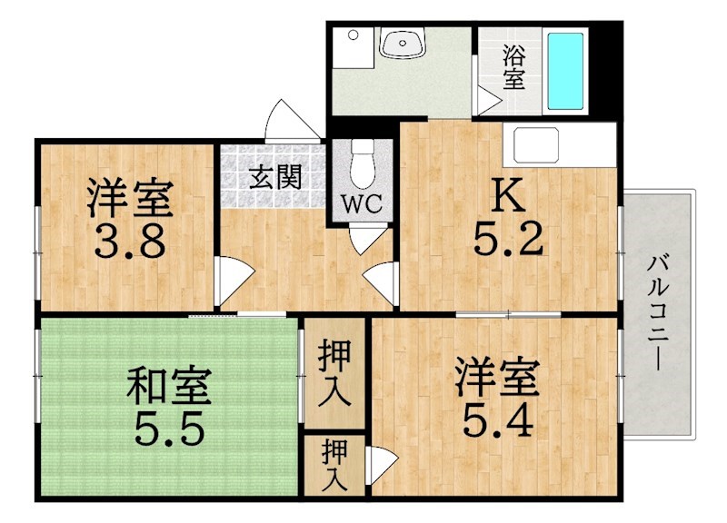 リベール郡山　Ｂ 間取り図