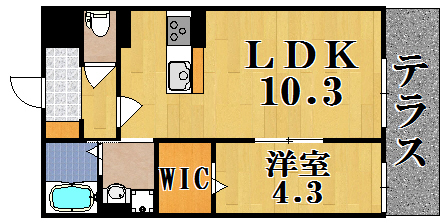 ＩＮＣＯＮＴＲＯ 201号室 間取り