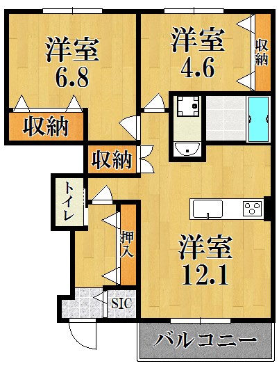 (仮称)押熊町賃貸アパートⅡ期新築工事 間取り図