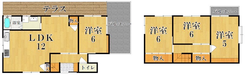 中山町戸建 間取り図